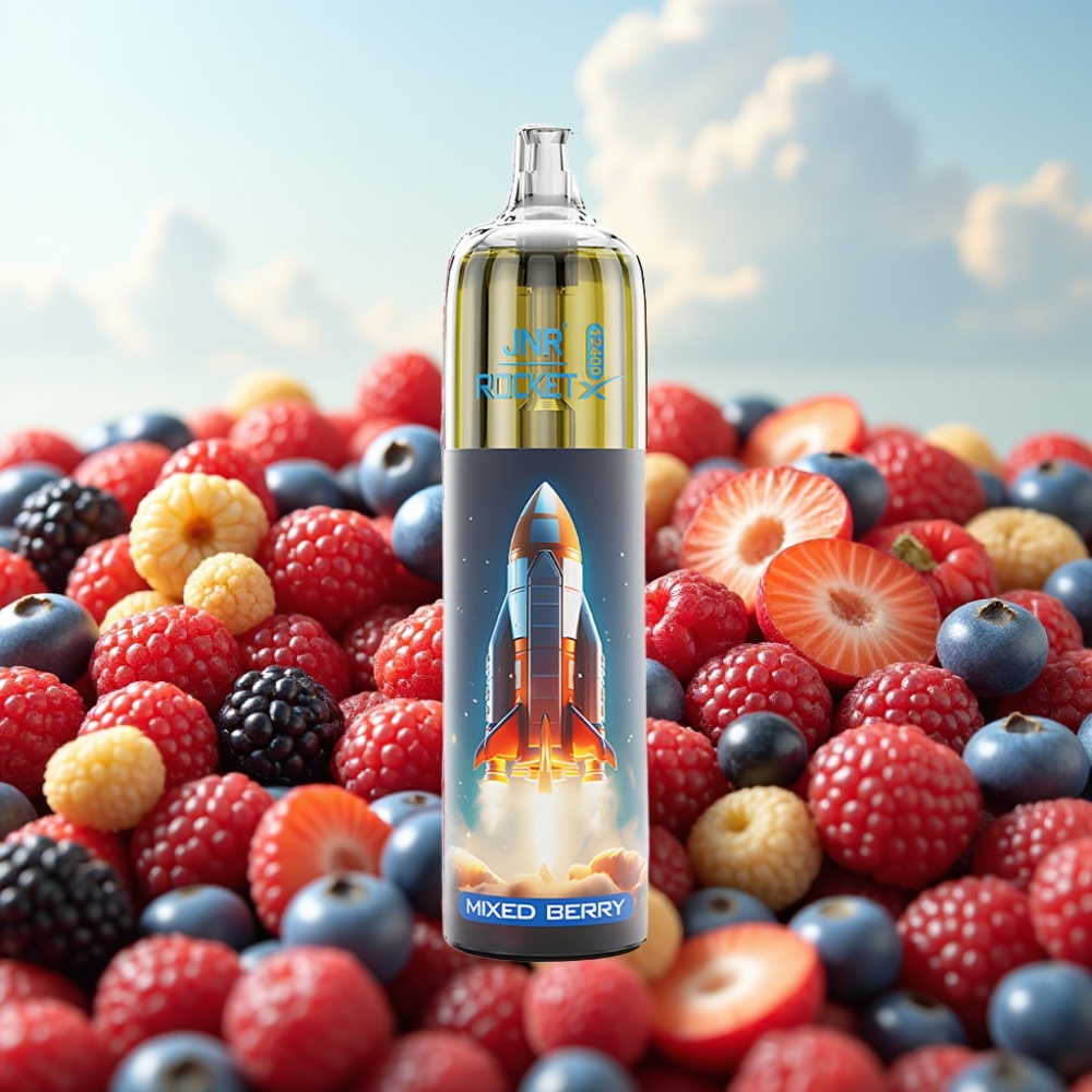 JNR Rocket-X 12400 Pufova Dispozabil Vape Mešano bobičasto voće, Podesivi protok vazduha, RGB svetla, 850mAh baterija