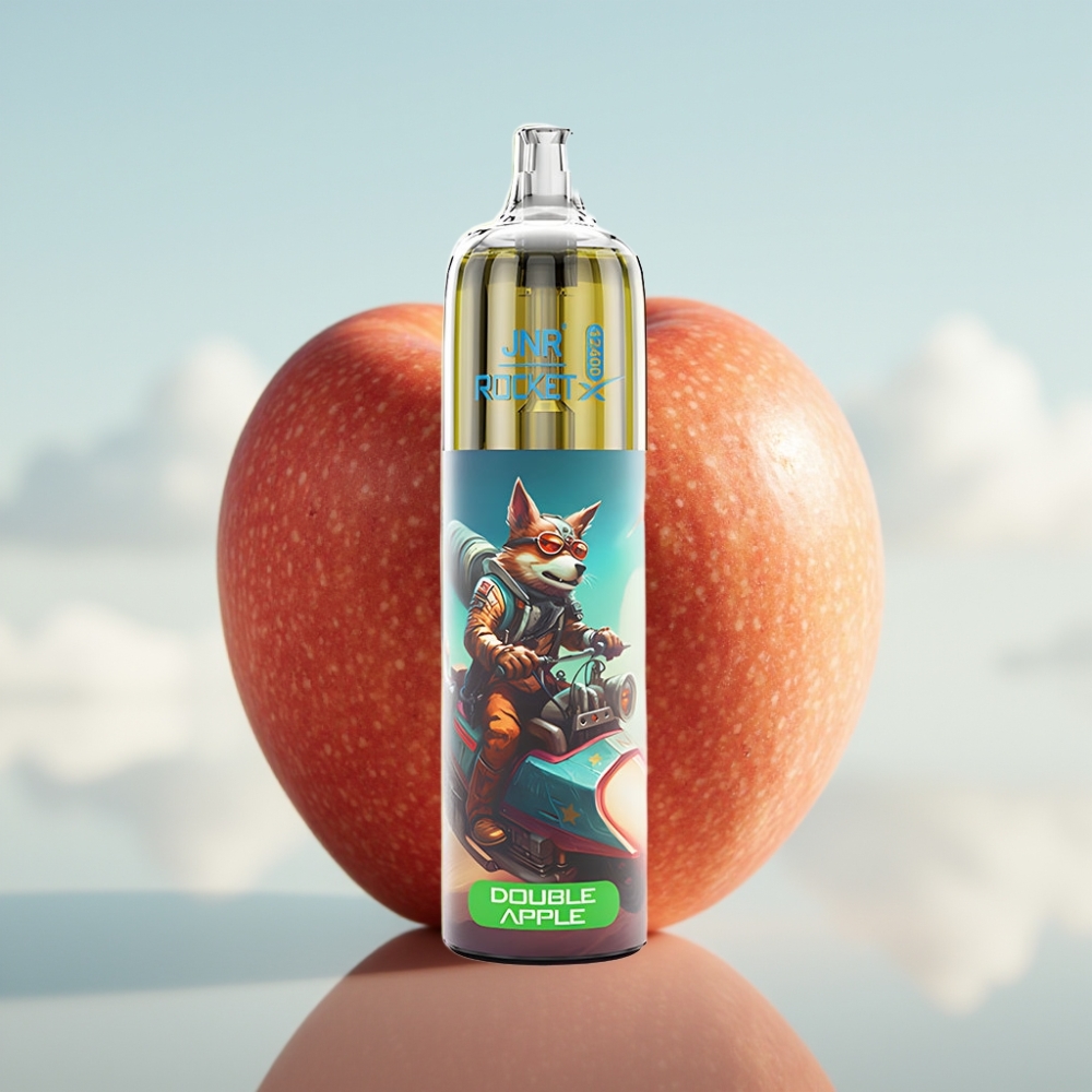 JNR Rocket-X 12400 Pufova Jednokratna Vape sa Podesivim Protokom Vazduha, RGB svetlima, 850mAh Baterija, 25ml Tekućine – Double Apple (Dvostruka Jabuka)
