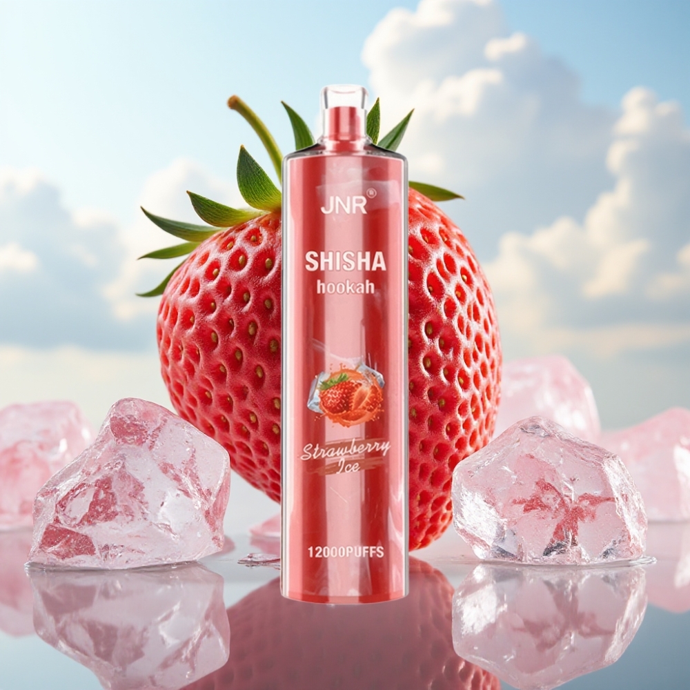 JNR Shisha Hookah 12000 Puffs Dispozabil Vape Jagoda Led 750mAh, 24ml, Type-C