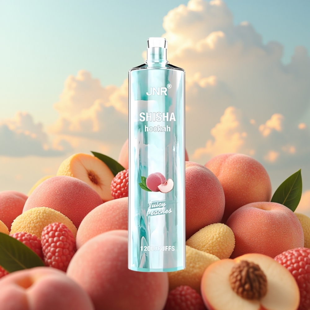 JNR Shisha Hookah 12000 Puffs Dispozabil Vape Sočne Breskve – 12000 Puffs, 750mAh, 24ml, 0.6 Ohm