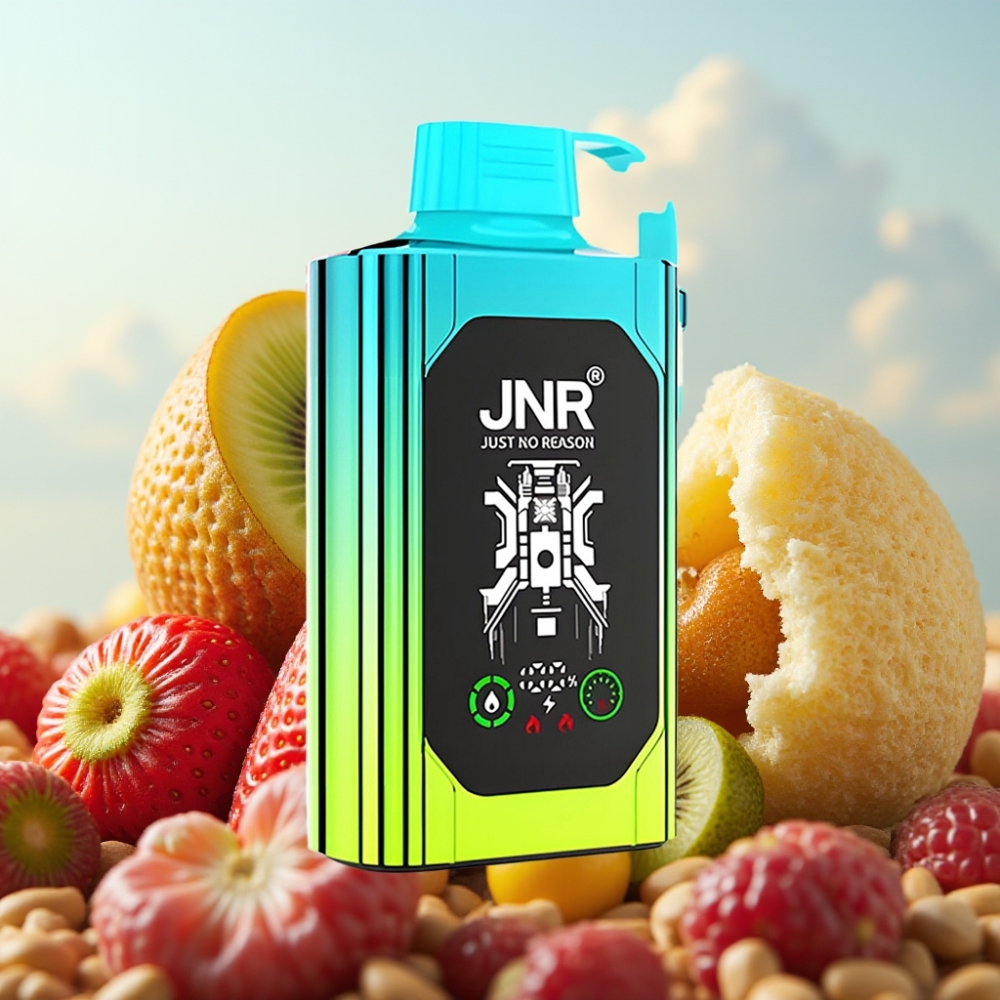JNR Shisha Hookah Box 20500 Puffs Dispozabil Vape Jagoda Kivi, 1000mAh, 25ml, Dual Mesh Coil