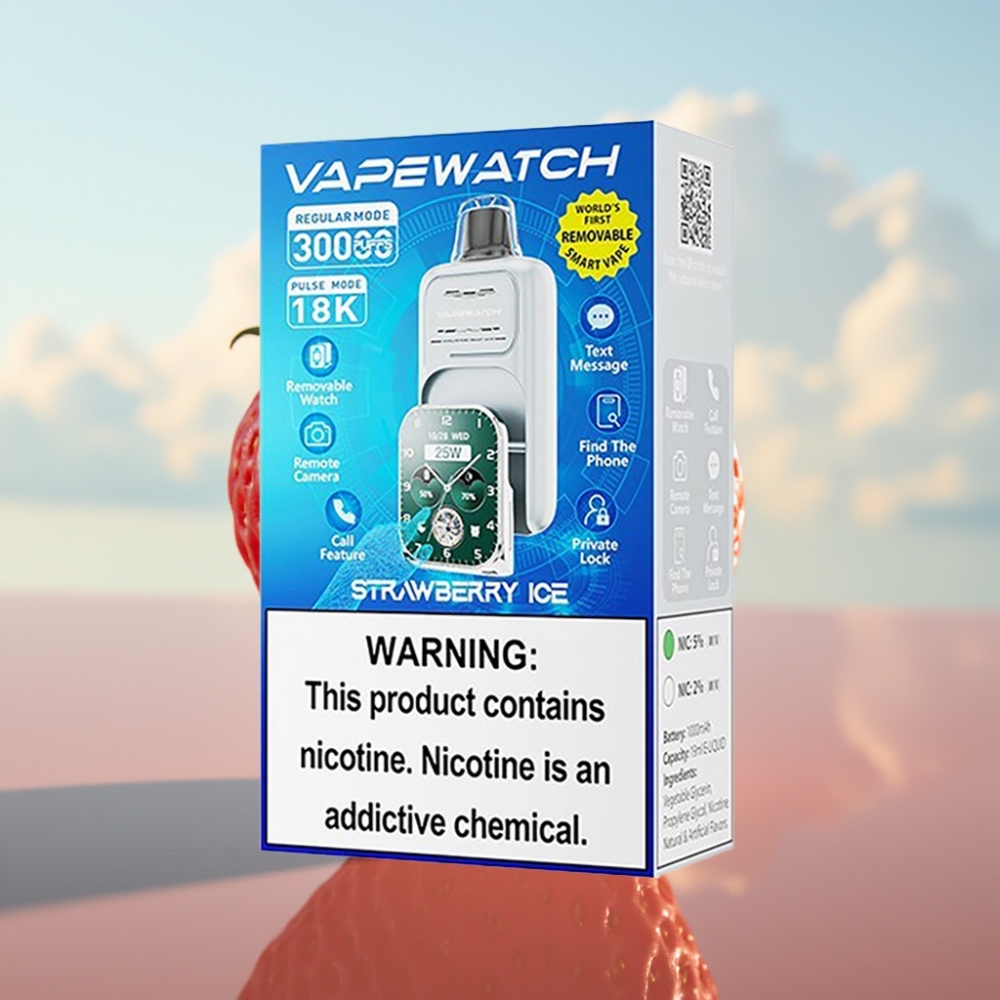 JNR VapeWatch 30000 Puffs – 1000mAh, 19mL, 5% nikotina, Jagoda Led