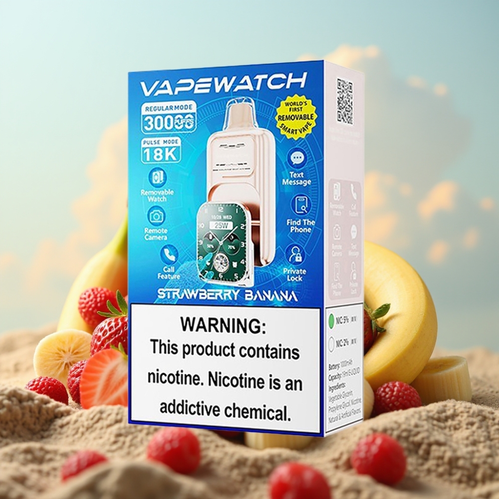 JNR VapeWatch 30000 Puffs – 1000mAh, 19mL, 5% nikotina, jagoda-banana