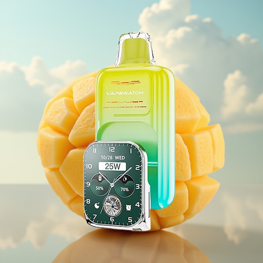 JNR VapeWatch 30000 Puffs Dispozabil Vape Narandža Mango – 30.000 pufova, 19mL tečnost, 5% nikotina, Dual Mesh Coil