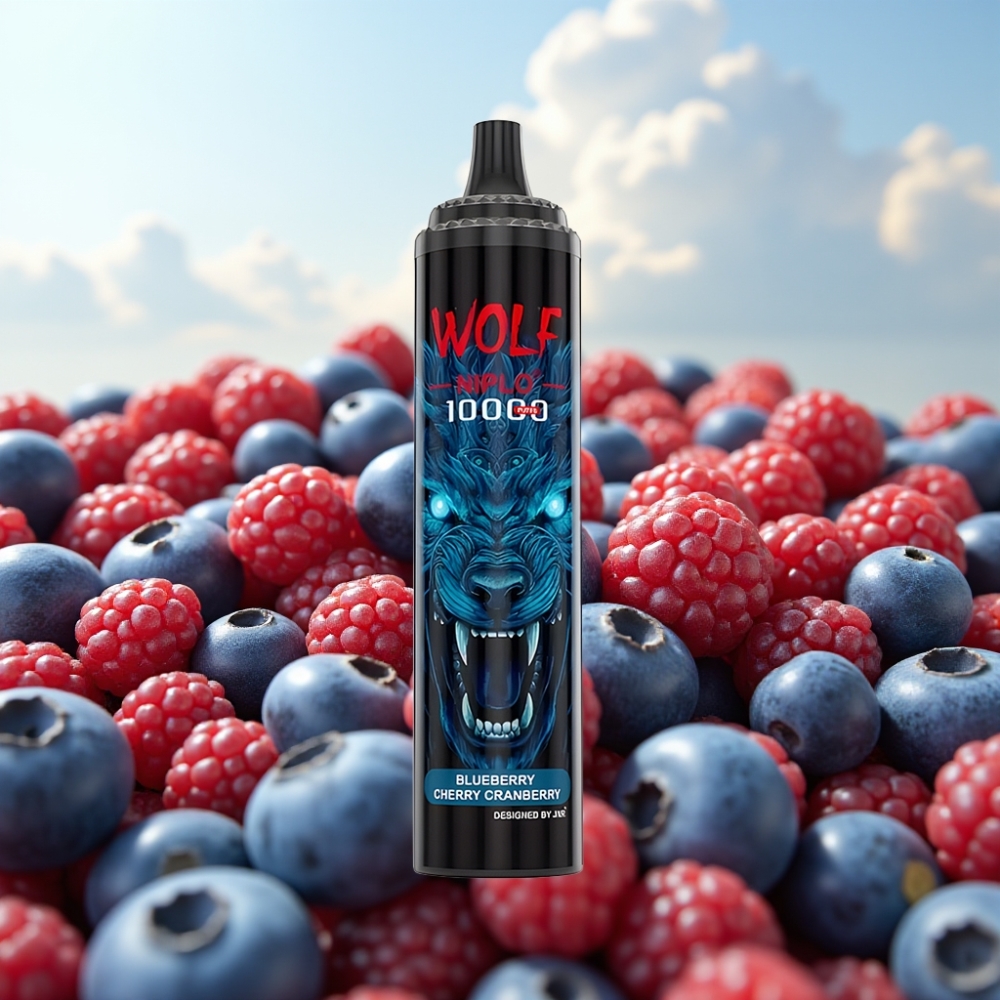 JNR Wolf Niplo 10000 Puffs Dispozabil Vape Borovnica Trešnja Brusnica – 10000 Puffs, 1.0 Ohm, 20ml, Type-C