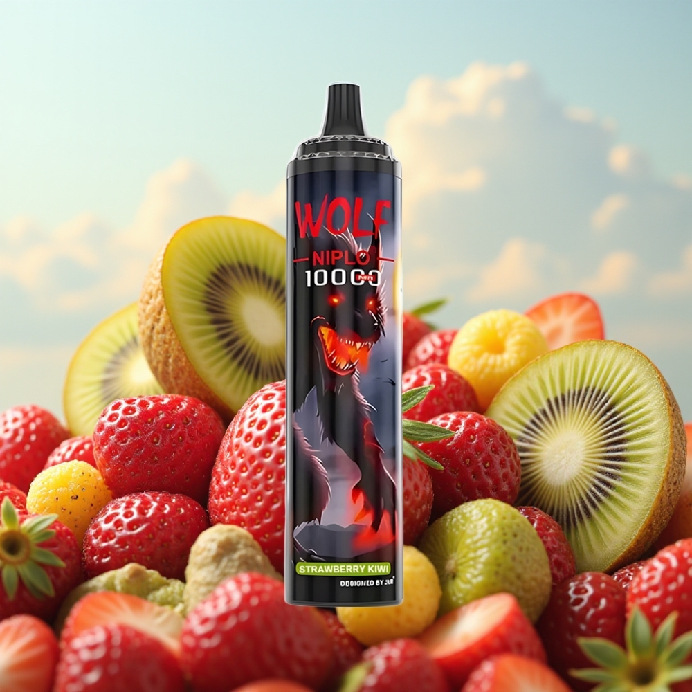 JNR Wolf Niplo 10000 Puffs Dispozabil Vape Jagoda-Kivi – 10000 Puffs, 20ml, Type-C
