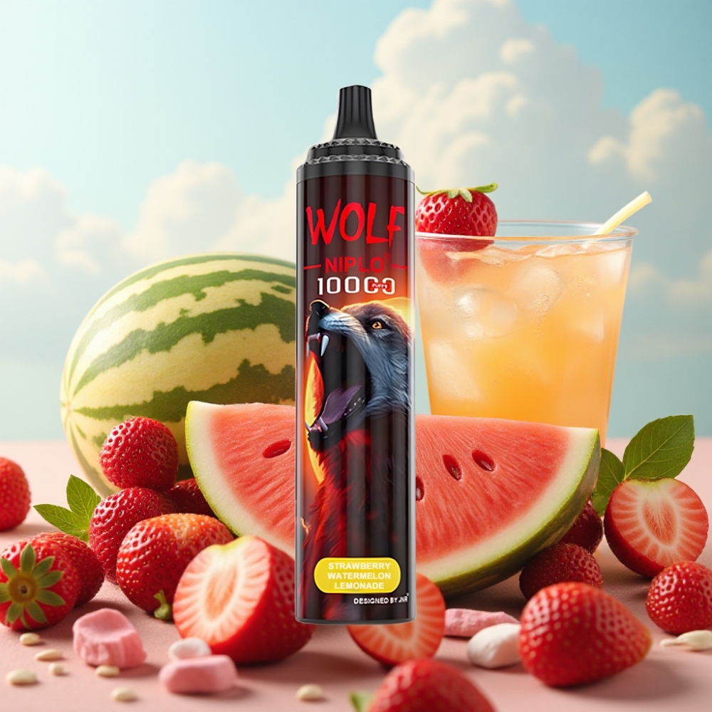 JNR Wolf Niplo 10000 Puffs Dispozabil Vape Jagoda Lubenica Limunada – 10000 Puffs, 1.0 Ohm, 20ml