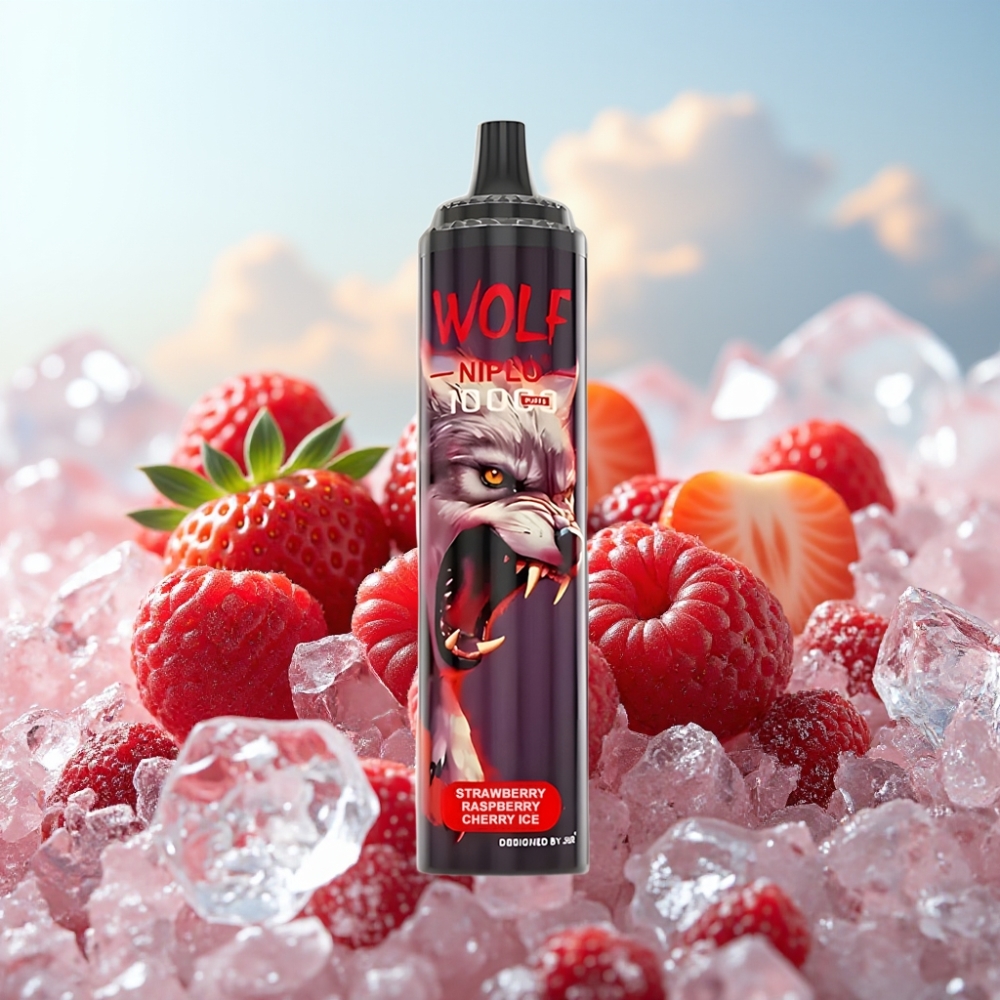 JNR Wolf Niplo 10000 Puffs Dispozabil Vape Jagoda Malina Trešnja Led – 10000 Puffs, 20ml, Type-C