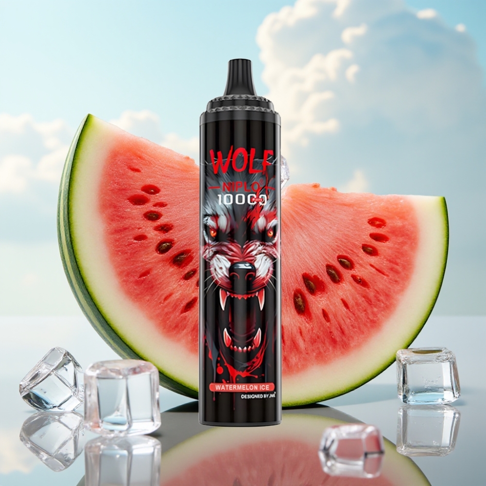 JNR Wolf Niplo 10000 Puffs Dispozabil Vape Lubenica Led 10000 Puffs, 20ml, 5% Nikotina, Type-C punjenje