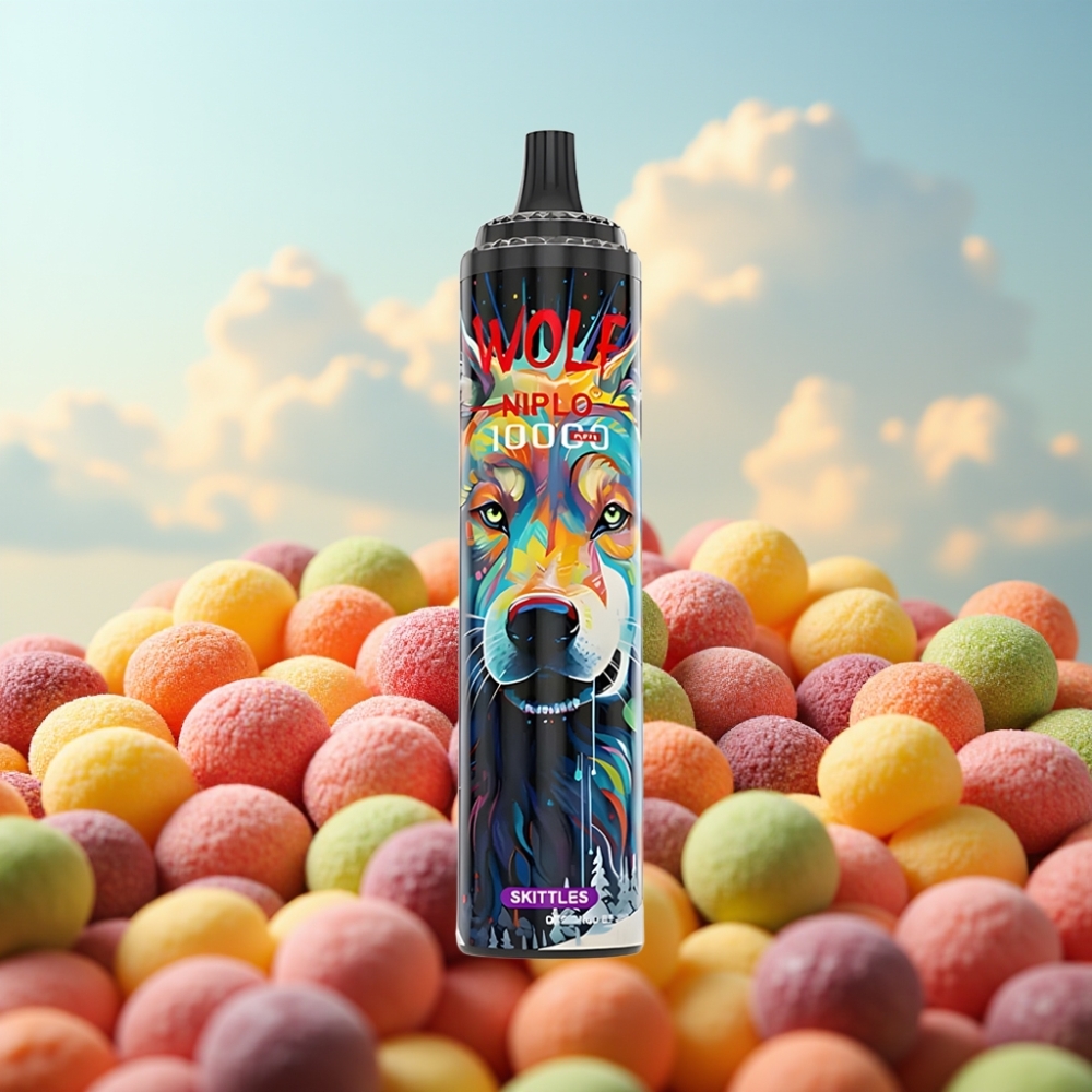 JNR Wolf Niplo 10000 Puffs – Dispozabil Vape Skittles, 1.0 Ohm Mesh, 20ml, 650mAh, Type-C