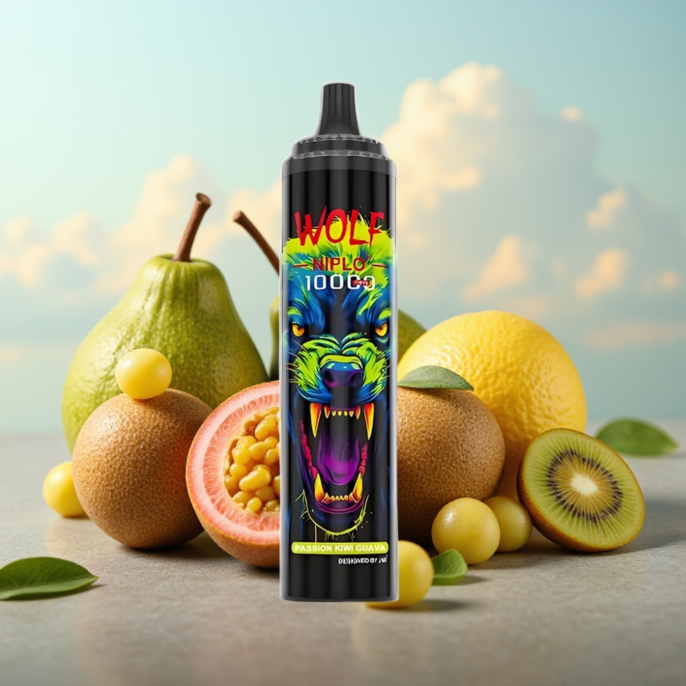 JNR Wolf Niplo 10000 Puffs Dispozabil Vape Strašćiva Kajkija Guava – 10000 Puffs, 20ml, Type-C punjenje