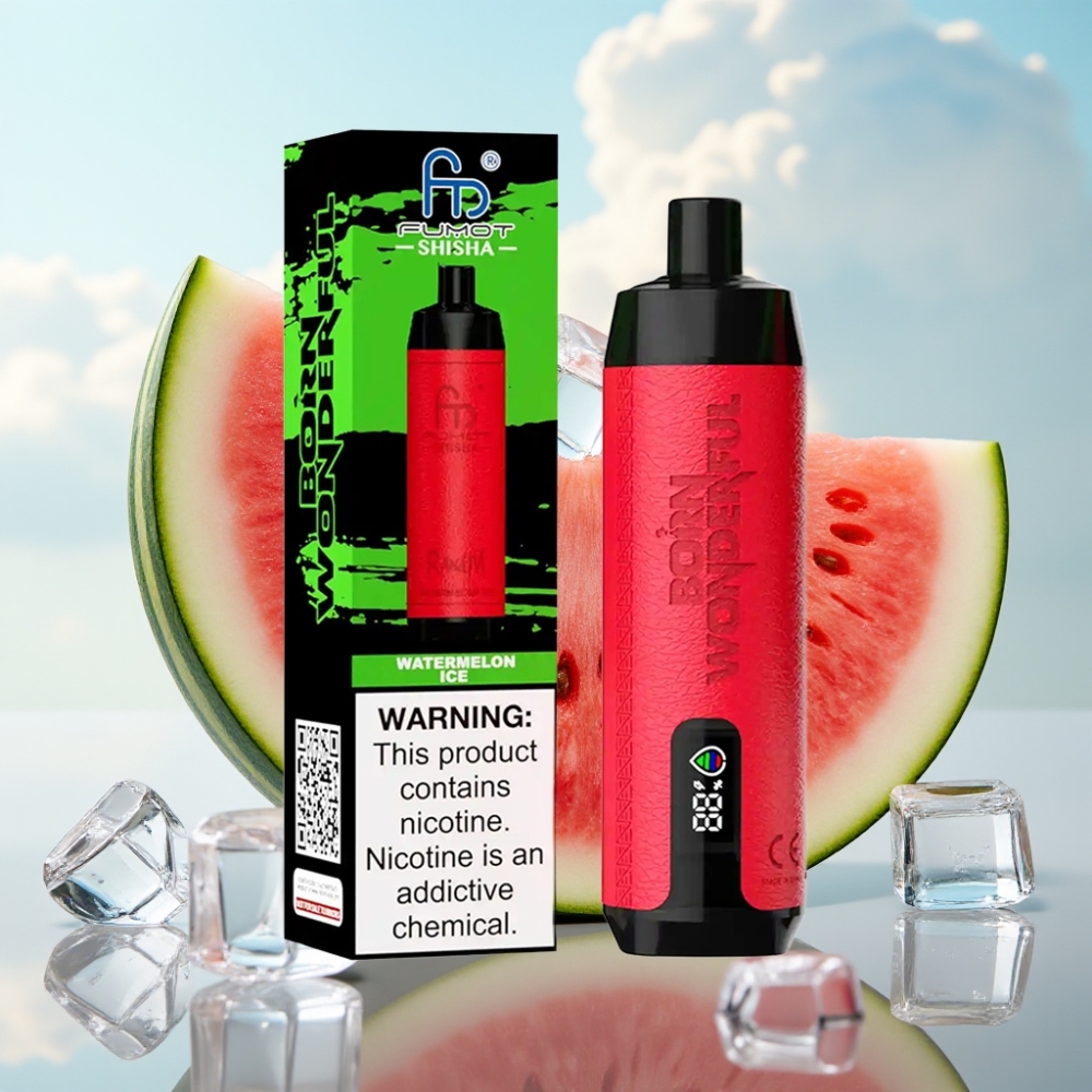 RandM Fumot Shisha 10000 Puffova Jednokratna Vape - LED Indikator, 18ml Tečnost, 850 mAh, Bubanj Mrežasti 0.6ohm, Tip-C, 0.5% Nikotina