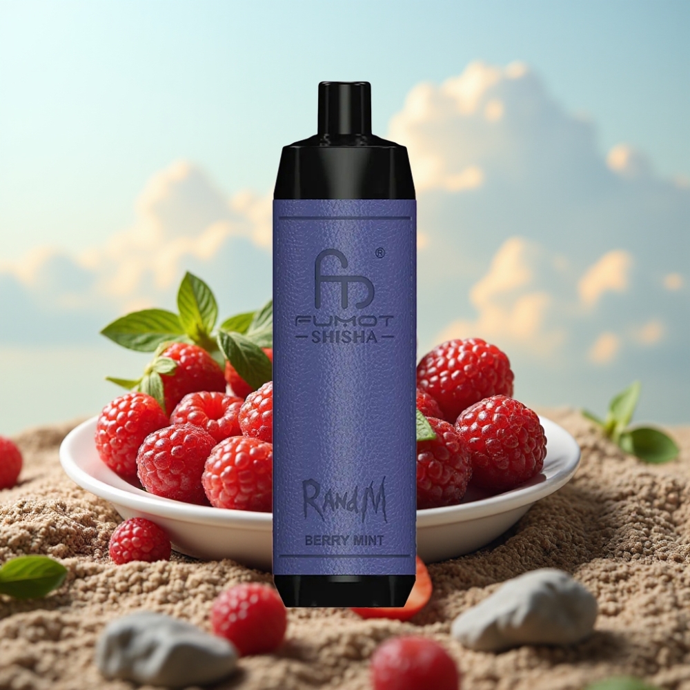 RandM Fumot Shisha 10000 Puffs Dispozabil Vape - Jagoda Met, LED Indikator, 18ml Tecnost, 850 mAh Baterija