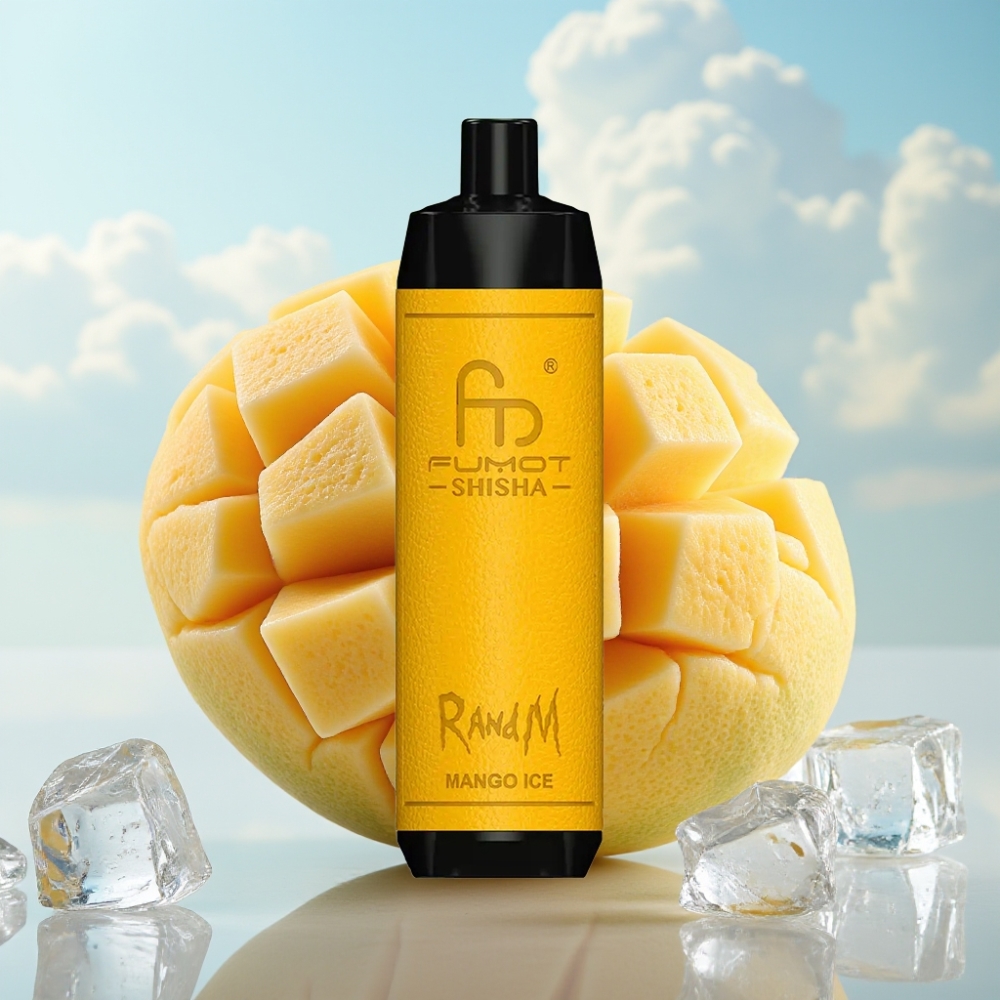RandM Fumot Shisha 10000 Puffs Jednokratna Vape - 18ml tečnost, 850 mAh, Mango Led
