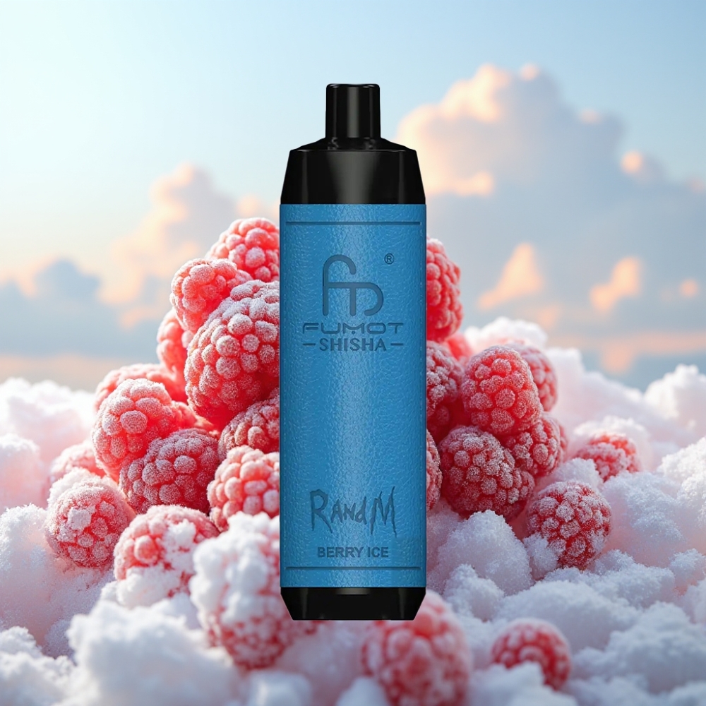RandM Fumot Shisha 10000 Pufova Dispozabilna Vape - LED Indikator, 18ml Tekućine, 850 mAh, Jagoda Led