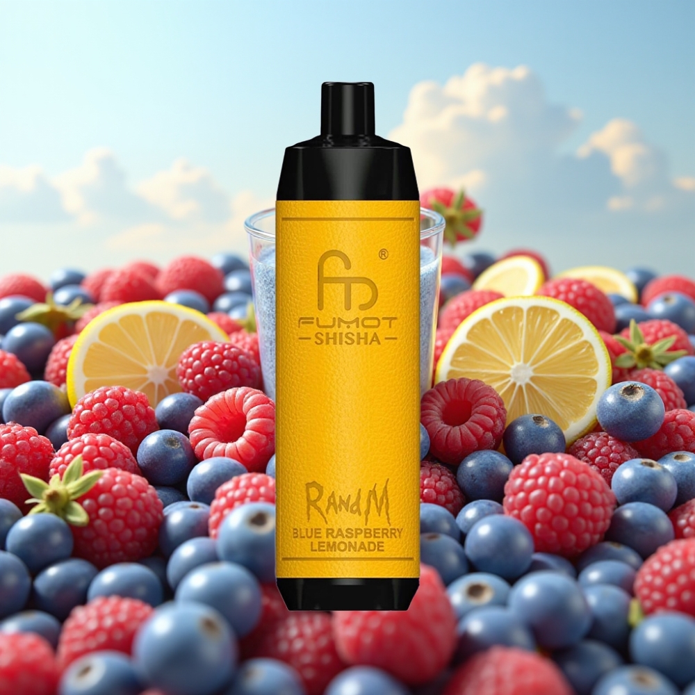 RandM Fumot Shisha 10000 Pufova Jednokratna Vape Plava Malina Limunada – 18ml, 850 mAh, 0.6ohm