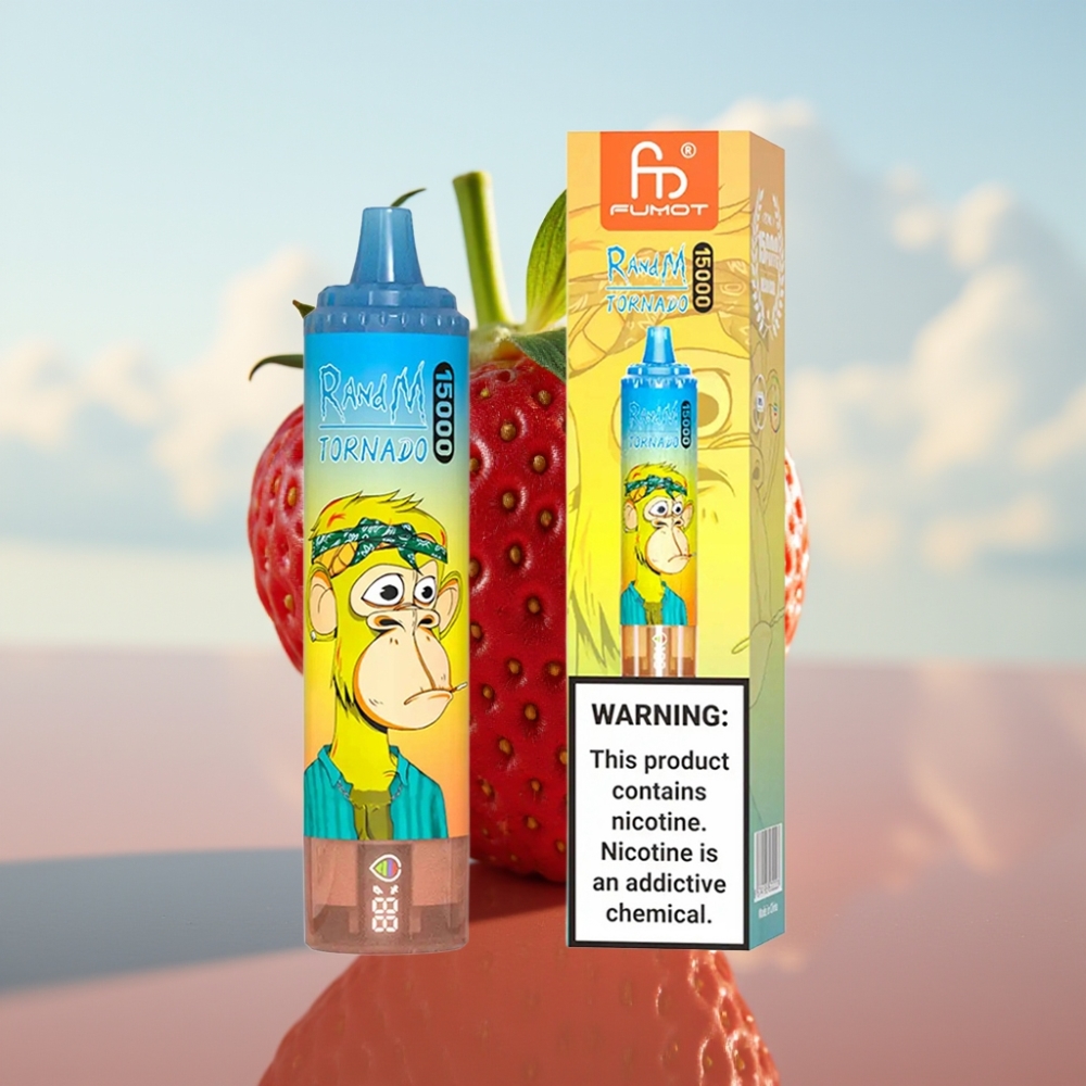 Fumot RandM Tornado 15000 Puffs - јагода, 25ml, 850mAh, Mesh Coil