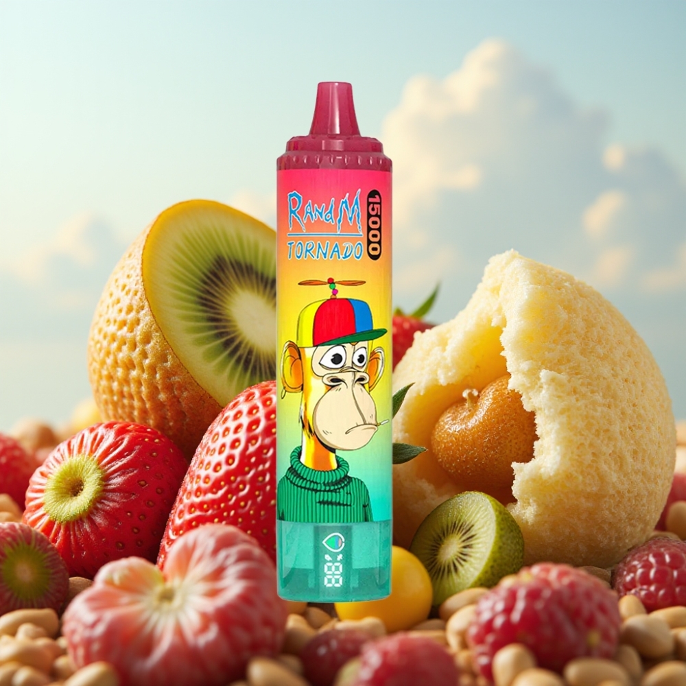 Fumot RandM Tornado 15000 Puffs јагода-киви, 25ml, 850mAh, Mesh Coil
