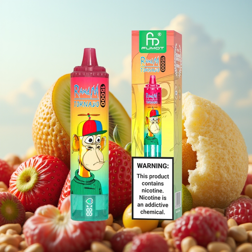 Fumot RandM Tornado 15000 Puffs јагода-киви, 25ml, 850mAh, Mesh Coil