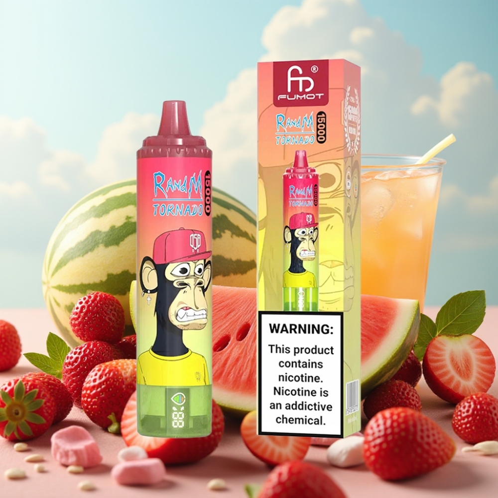 Fumot RandM Tornado 15000 Puffs - Јагода Лубеница Лимонада, 25ml, 850mAh, Mesh Coil