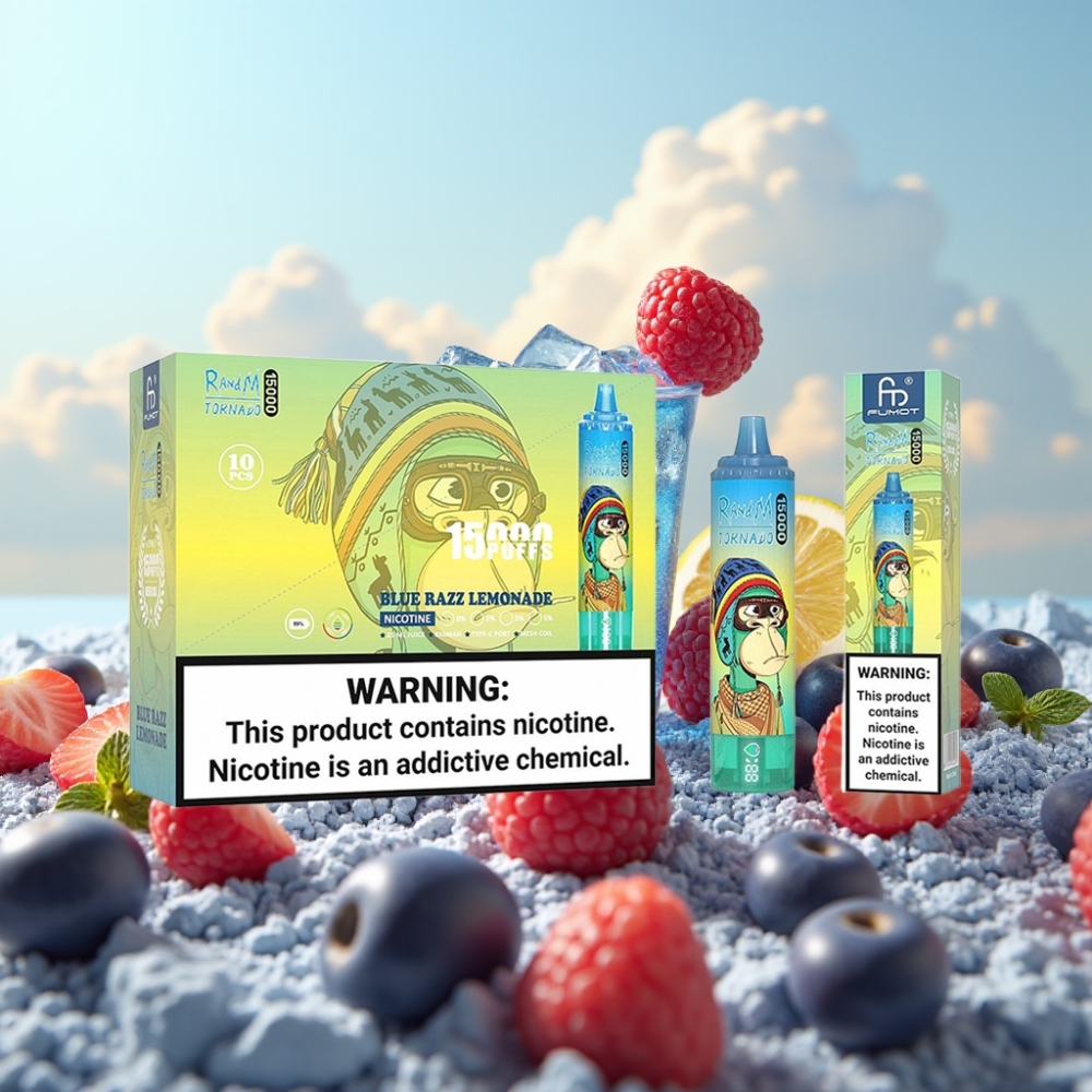Fumot RandM Tornado 15000 Puffs - 25ml, 850mAh, Mesh Coil, Plava Malina Limunada