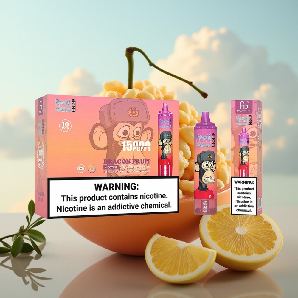 Fumot RandM Tornado 15000 Puffs - 25ml, 850mAh, Mesh Coil, Tip C, Ekran LCD, Pitaja