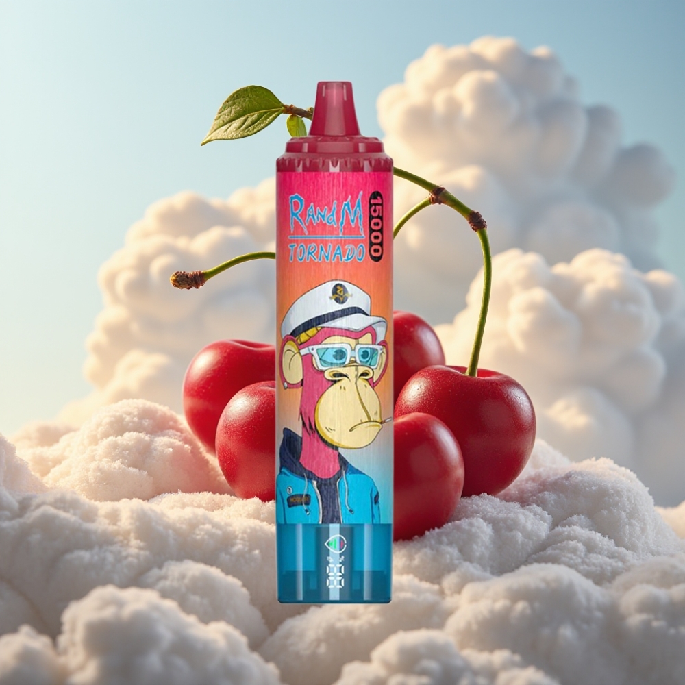 Fumot RandM Tornado 15000 Puffs - 25ml, 850mAh, Mesh Coil, USB Type-C, LCD, Trešnja