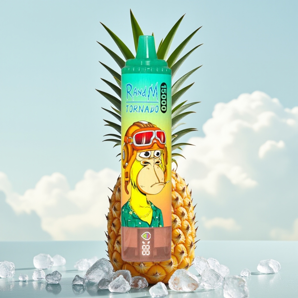 Fumot RandM Tornado 15000 Puffs Dispozabil Vape Ananas Led, 25ml, 850mAh, Mesh Coil