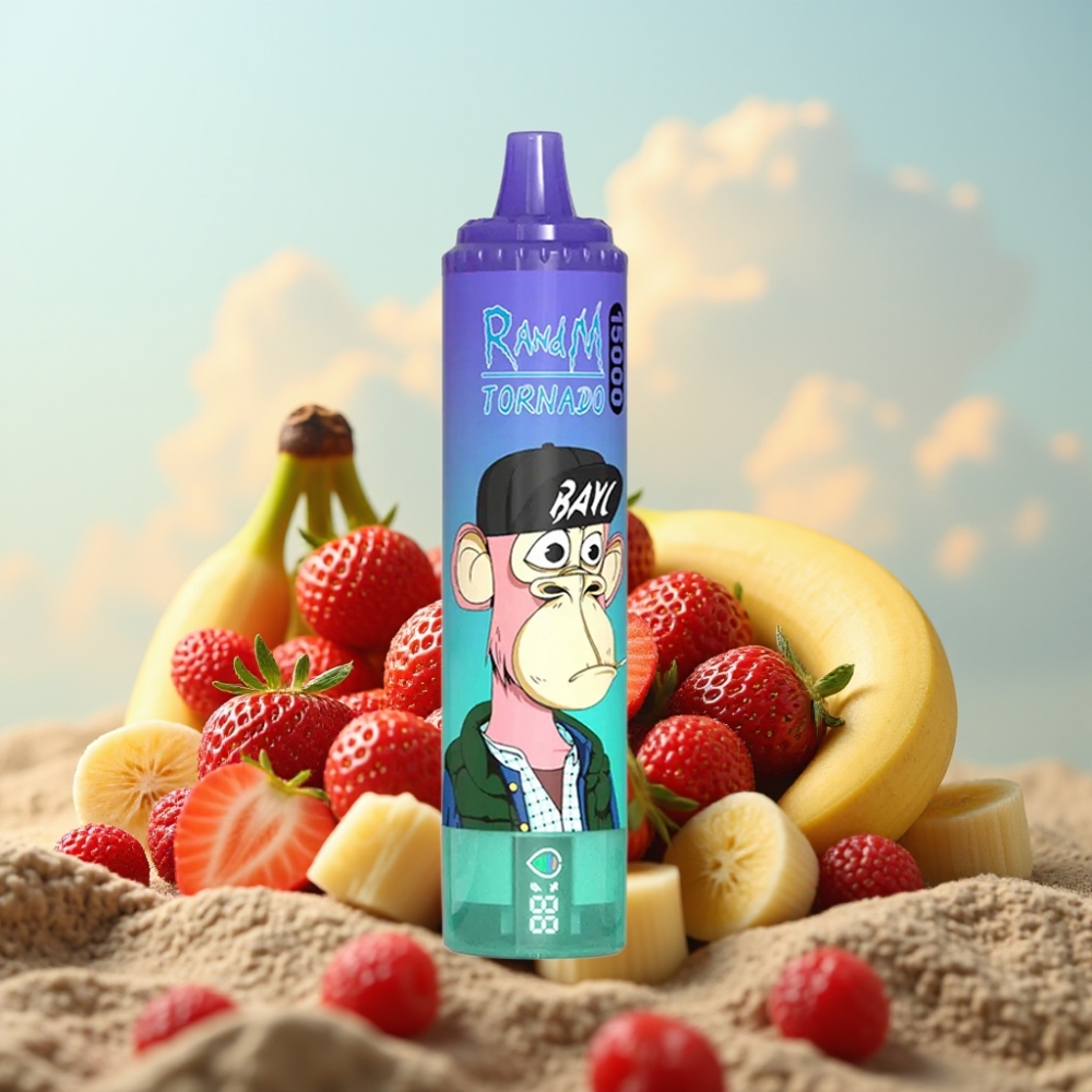 Fumot RandM Tornado 15000 Puffs - Jagoda Banana, 25ml, 850mAh, Mesh Coil