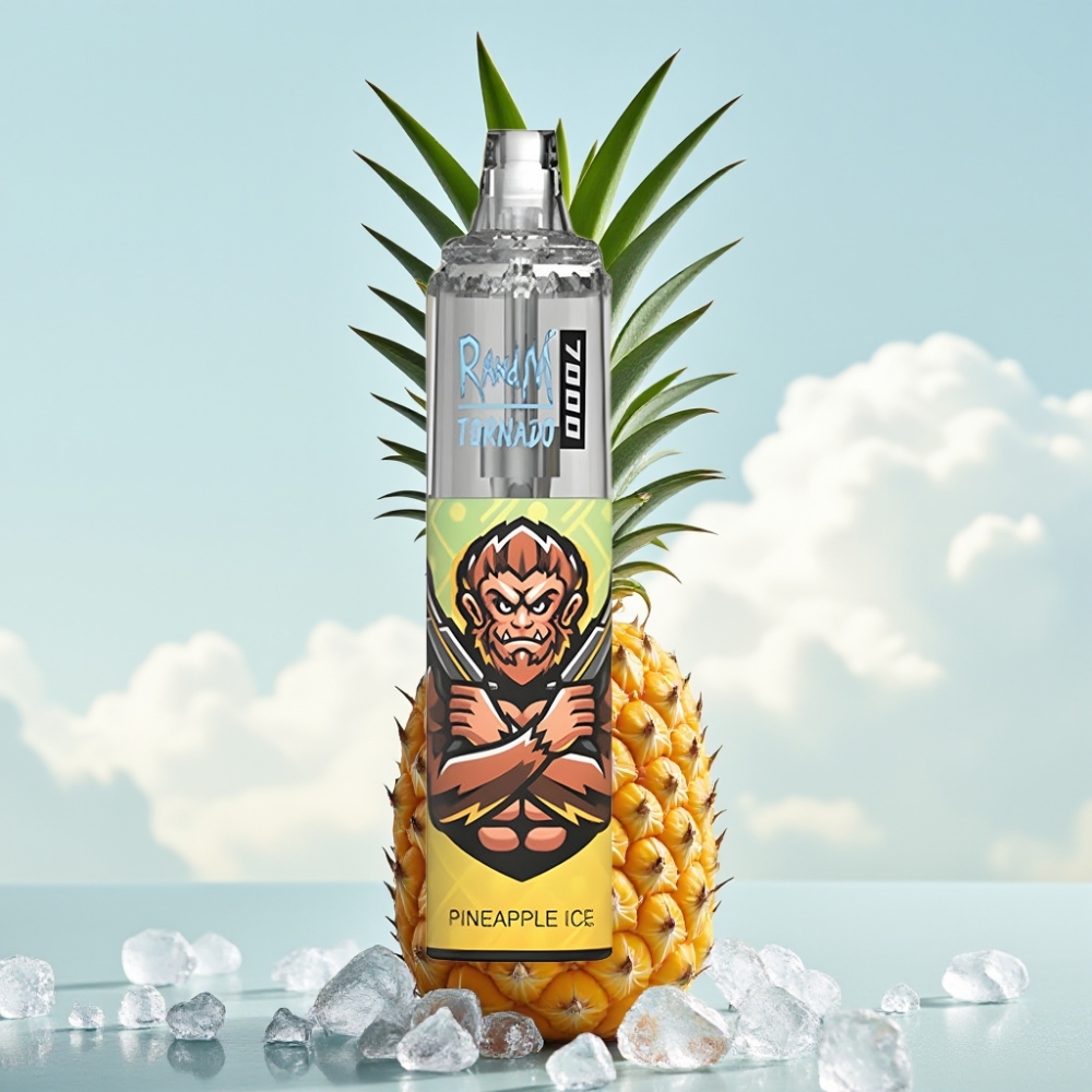 Fumot Tornado 7000 Dispozabil Vape Ananas Led 7000 Pufova, 14 ML, Mesh Coil, Tip-C