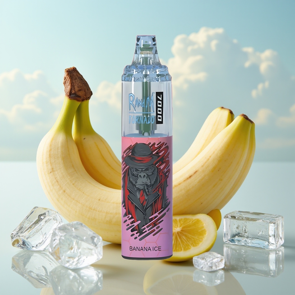 Fumot Tornado 7000 Dispozabil Vape - Banana Led, 7000 Pufova, 14 ML Tecnost, 850 MAH Baterija, Mesh Kalem