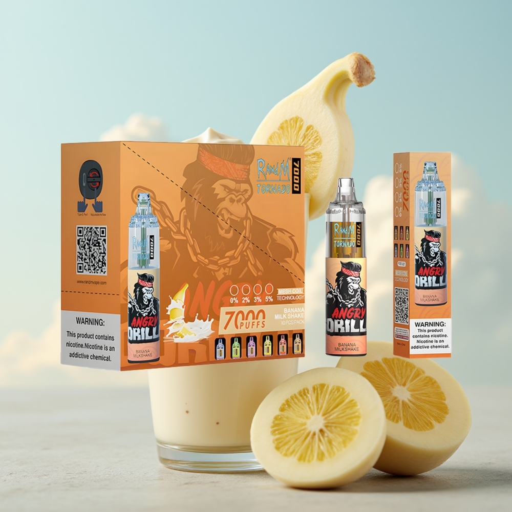 Fumot Tornado 7000 Dispozabil Vape - Banana Milkshake, 7000 Puffs, 14ML, Mesh Coil, Type-C