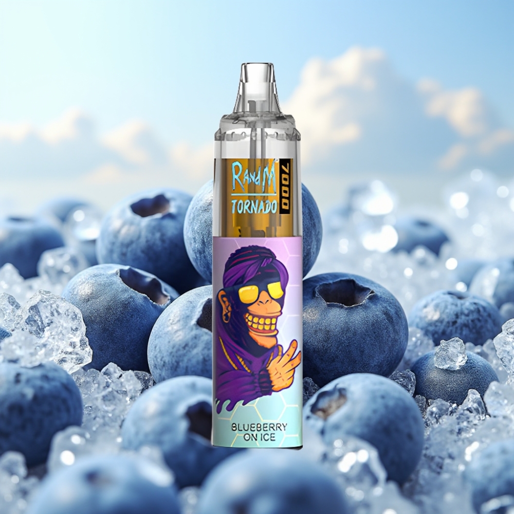 Fumot Tornado 7000 Dispozabil Vape - Borovnica na ledu, 7000 puffova, 14 ML tečnost, 850 MAH baterija, Mesh coil