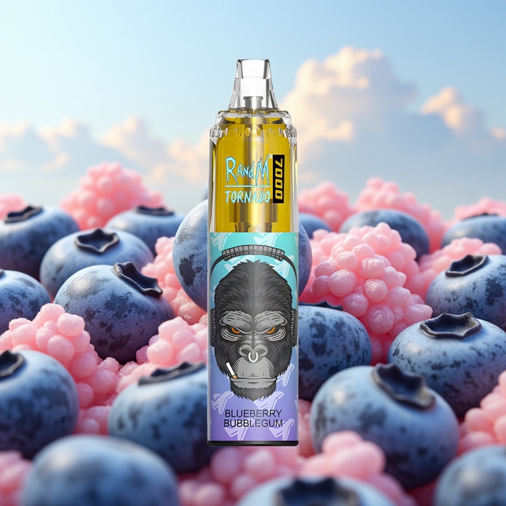 Fumot Tornado 7000 Dispozabil Vape - Borovnica žvakaća guma, 7000 Puffova, 14 ML Tekućine, 850 MAH Baterija, Mesh Coil