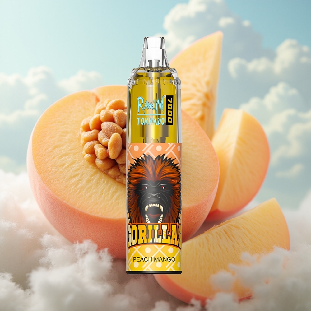 Fumot Tornado 7000 Dispozabil Vape Breskva Mango – 7000 Pufova, 14 ML Tecnosti, 850 MAH Baterija, Mesh Kalem