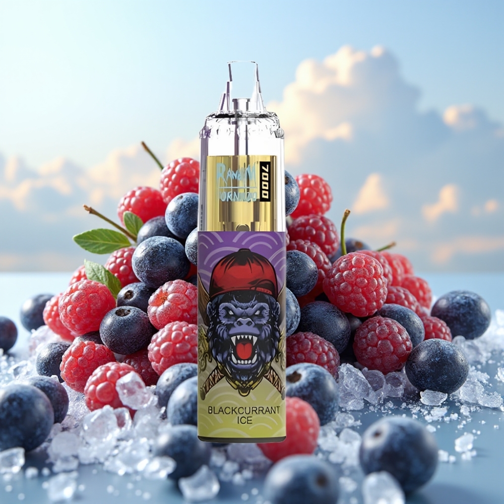 Fumot Tornado 7000 Dispozabil Vape - Crna Ribizla Led, 7000 Puffova, 14 ML Tekućine, 850 MAH Baterija, Mesh Kalem