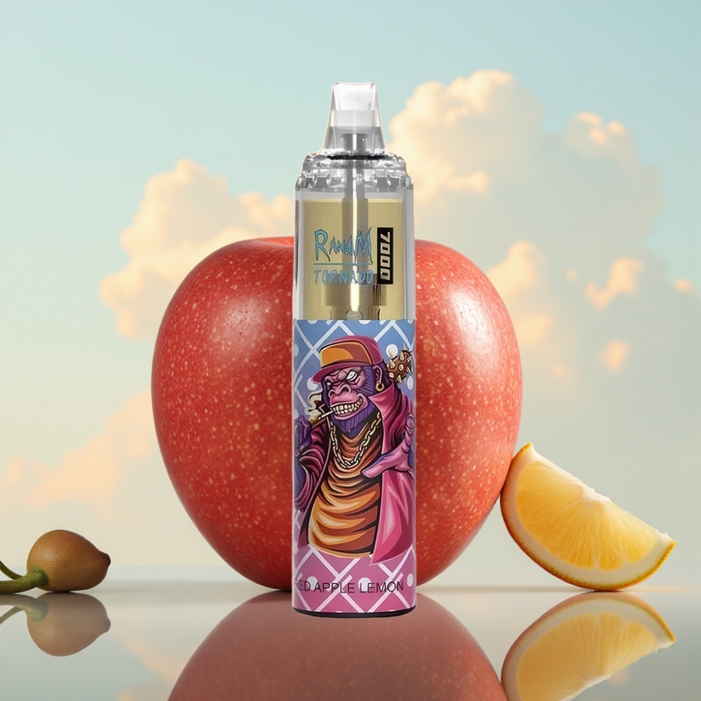 Fumot Tornado 7000 Dispozabil Vape Crvena Jabuka Limun – 7000 Puffova, 14 ML Tekućine, 850 MAH Baterija, Mesh Coil