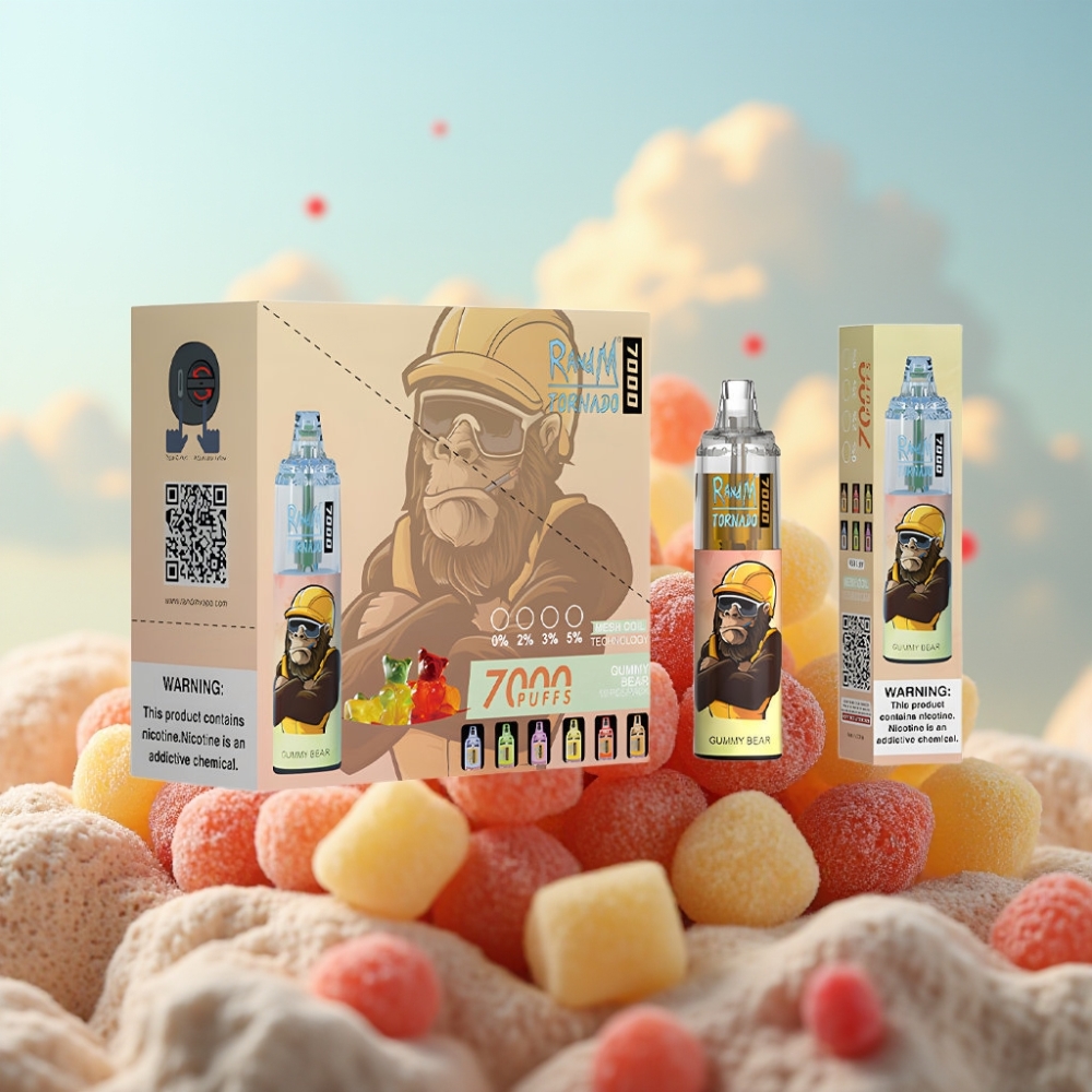 Fumot Tornado 7000 Dispozabil Vape - Gumeni Medved (14ML, 850MAH, Mesh Coil, Type-C)