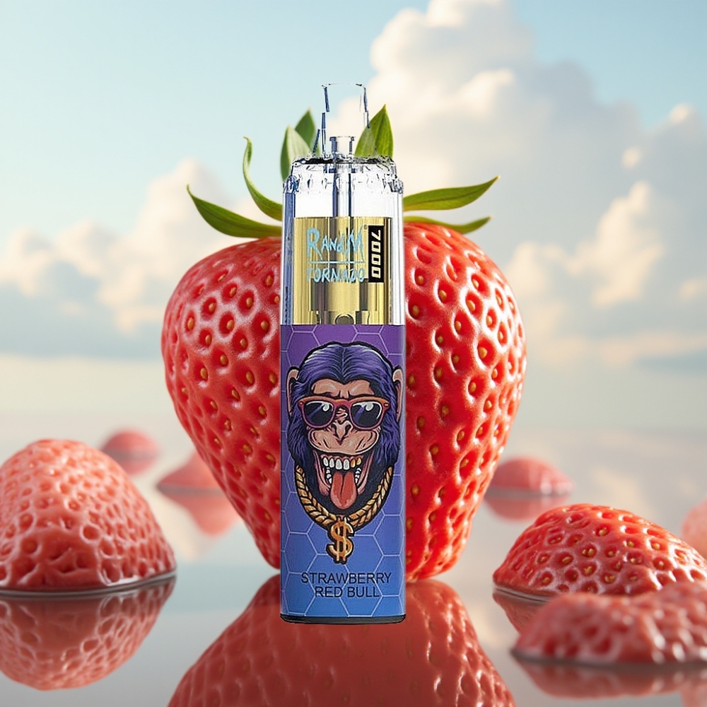 Fumot Tornado 7000 Dispozabil Vape - Jagoda Red Bull, 7000 Pufova, 14 ML Tečnost, 850 MAH Baterija, Mesh Kalem