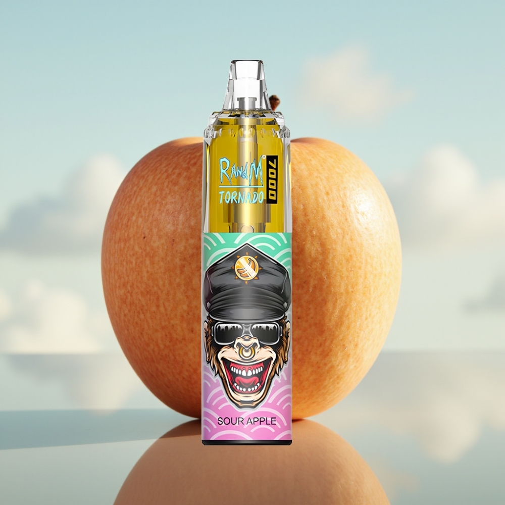 Fumot Tornado 7000 Dispozabil Vape - Kisela Jabuka, 7000 Puffova, 14 ML Tecnosti, 850 MAH Baterija, Mesh Coil