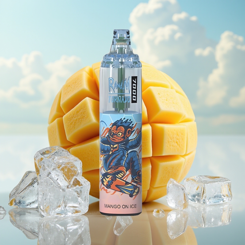 Fumot Tornado 7000 Dispozabil Vape - Mango na ledu, 7000 Puffova, 14 ML Tekućine, 850 MAH Baterija, Mesh Coil