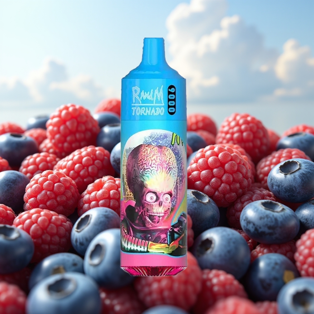 RandM Tornado 9000 Puffs Dispozabil Vape Borovnica-Kisela Malina, 850 mAh, 18 mL, Mesh Coil