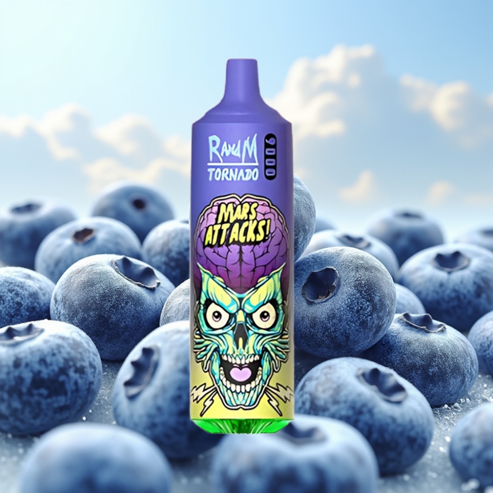 RandM Tornado 9000 Puffs Dispozabil Vape Borovnica Led (18mL, 850 mAh, Mesh Coil)