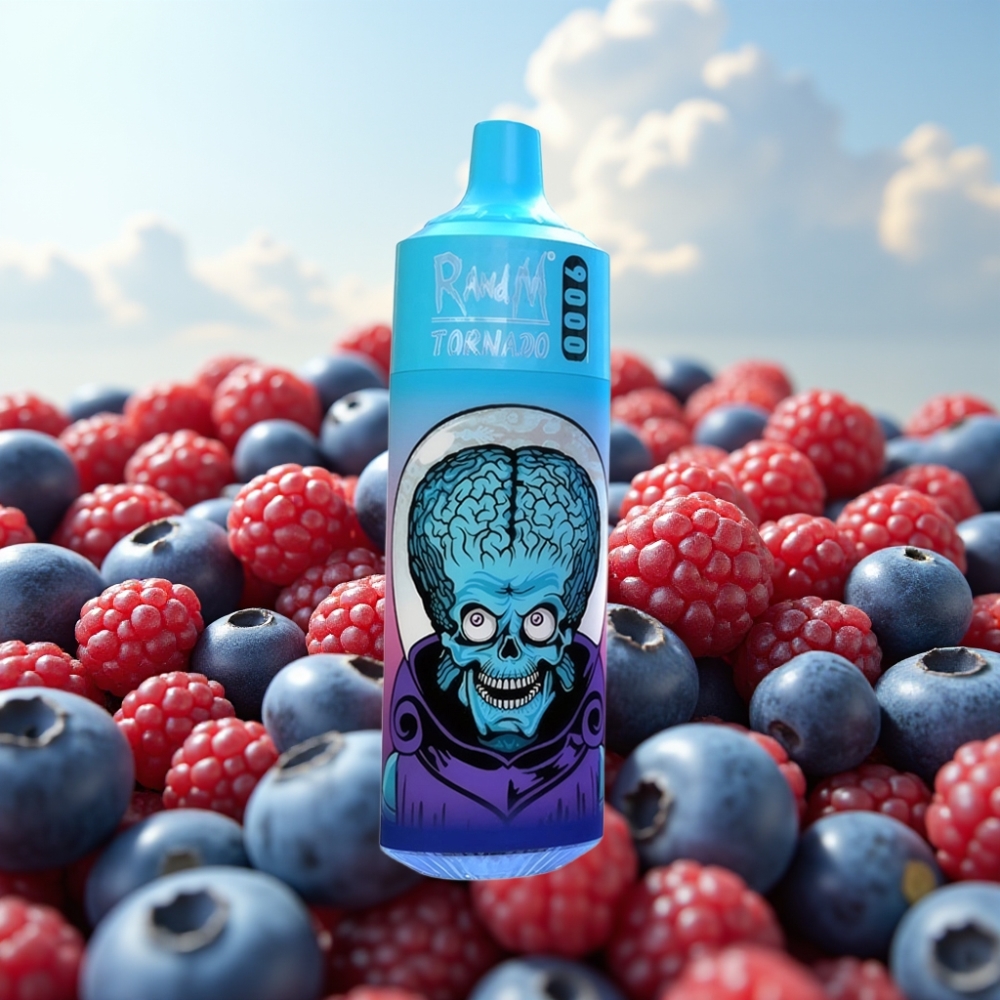 RandM Tornado 9000 Puffs Dispozabil Vape Borovnica Trešnja Brusnica - 850 mAh, 18 mL, Mesh Coil