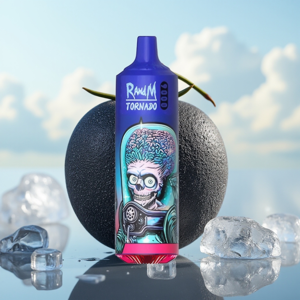RandM Tornado 9000 Puffs Dispozabil Vape Crni Led sa 850 mAh Baterijom i 18 mL Tekućine