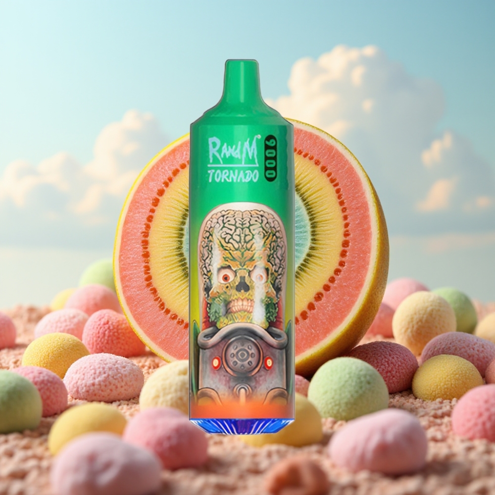 RandM Tornado 9000 Puffs Dispozabil Vape Duga Slatkiš, 9000 Puffs, 850 mAh, 18 mL, Mesh Coil