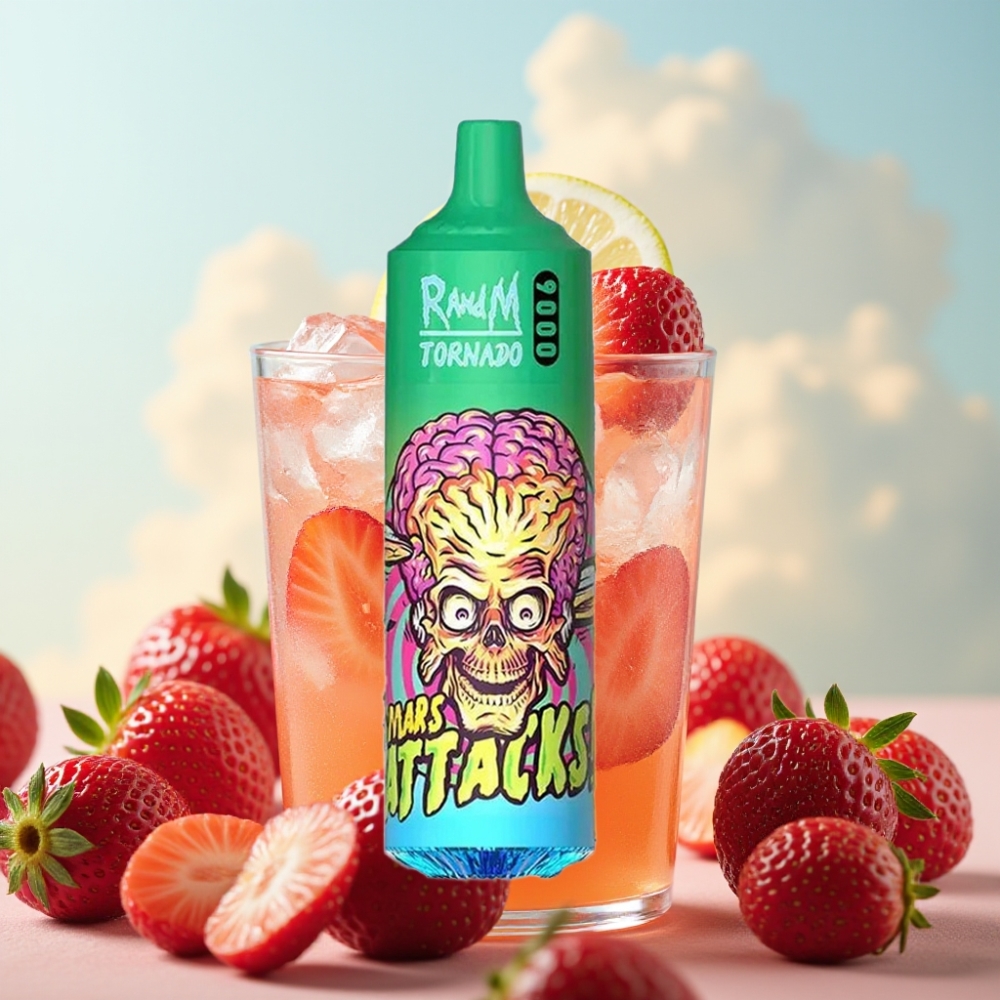 RandM Tornado 9000 Puffs Dispozabil Vape Jagoda Limunada, 850 mAh, 18 mL, Mesh Coil