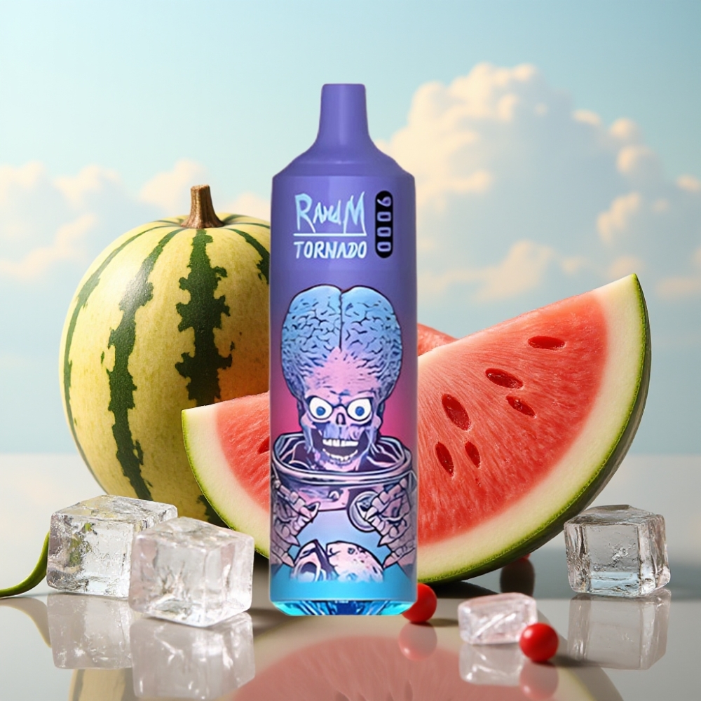 RandM Tornado 9000 Puffs Dispozabil Vape Lubenica Brazz Ice - 850 mAh, 18 mL, Mesh Coil