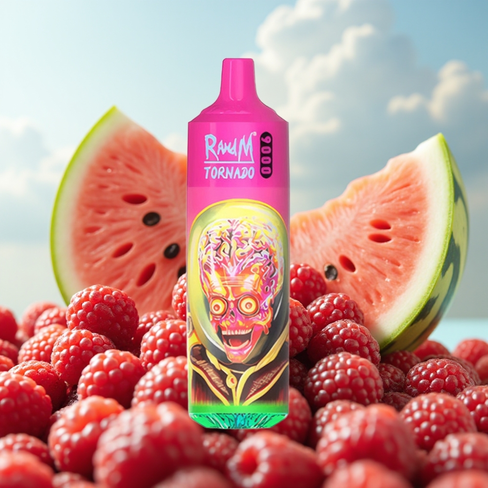 RandM Tornado 9000 Puffs Dispozabil Vape Malina Lubenica, 850 mAh, 18 mL, Mesh Coil