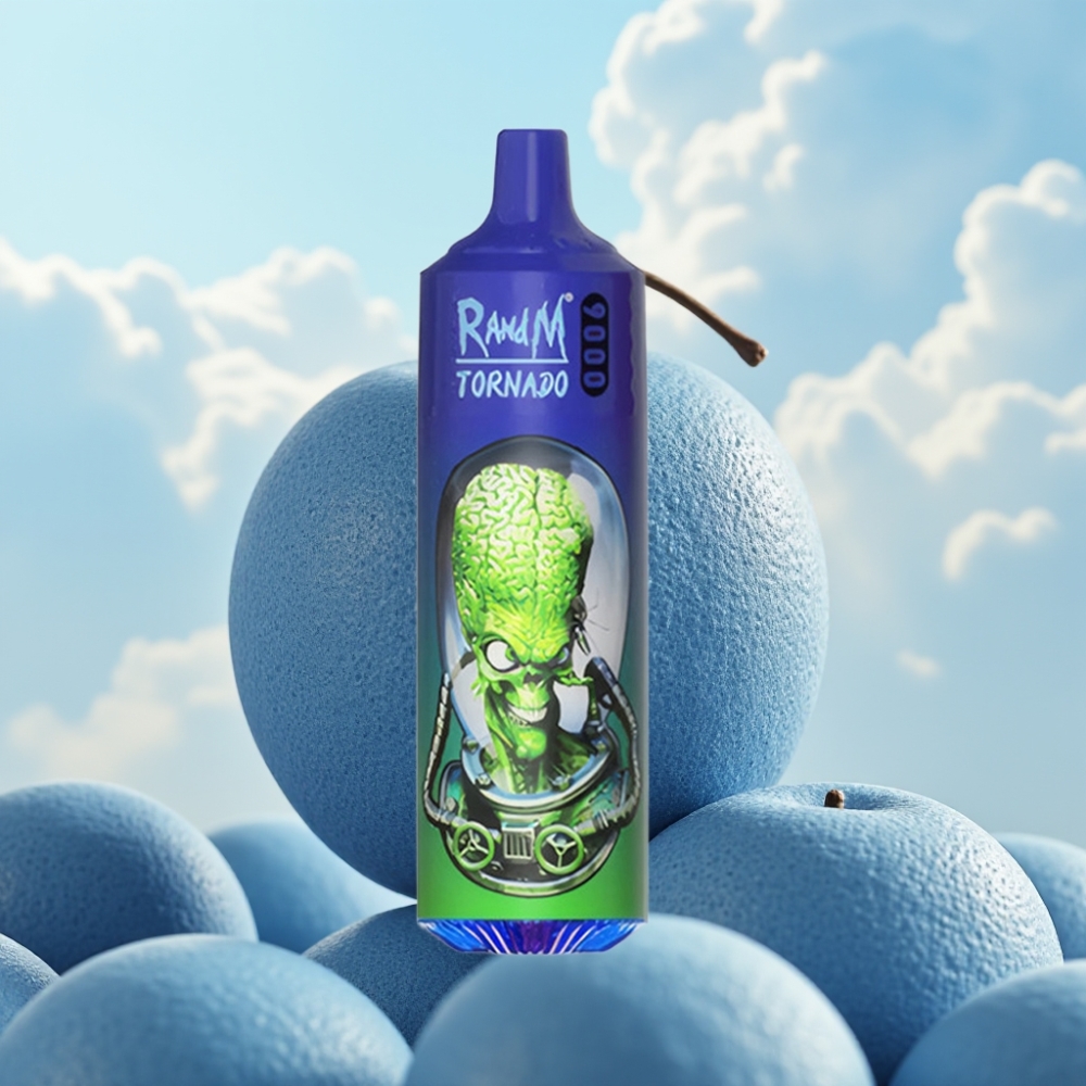 RandM Tornado 9000 Puffs Dispozabil Vape Mr Blue (18mL, 850mAh, Mesh Coil) - RandM Fumot Tornado 9000 Puffs